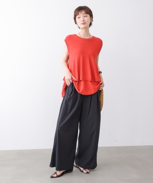 Bou Jeloud(ブージュルード)の「【接触冷感】脇ピンタックパンツ(その他パンツ・レディース・グレイッシュベージュ/キャメル/ブラック・FREE)」の6枚目の写真