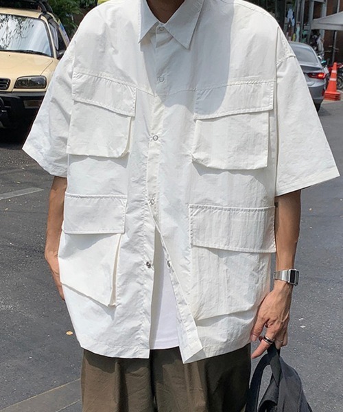 KELVIN(ケルヴァン)の「Field Pocket Shirt フィールドポケットシャツ(シャツ/ブラウス・メンズ・カーキ/ホワイト・LARGE/MEDIUM)」の2枚目の写真