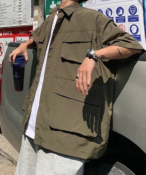 KELVIN(ケルヴァン)の「Field Pocket Shirt フィールドポケットシャツ(シャツ/ブラウス・メンズ・カーキ/ホワイト・LARGE/MEDIUM)」の1枚目の写真