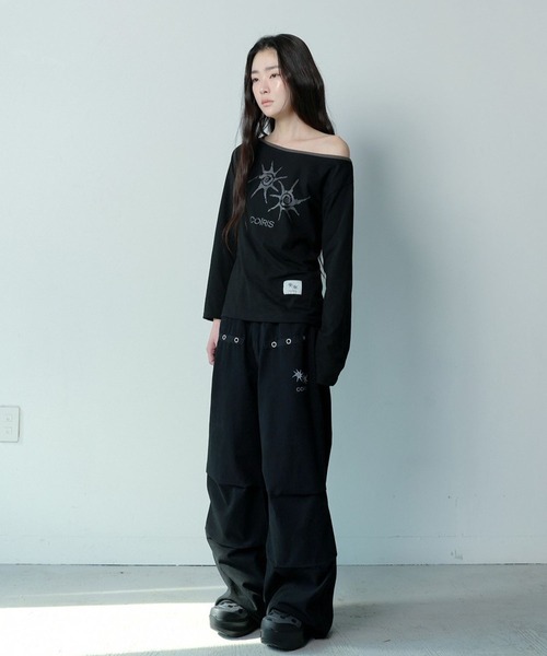 COIRIS(コイリス)の「COIRIS/ソルナワンショルダーロングスリーブ(Tシャツ/カットソー・レディース・チャコール/ブラック・FREE)」の6枚目の写真