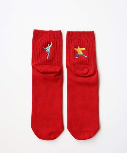 KIVISDOU(キビスドウ)の「カンフー刺繍 ショートソックス2P(ソックス/靴下・レディース・A・S)」の4枚目の写真