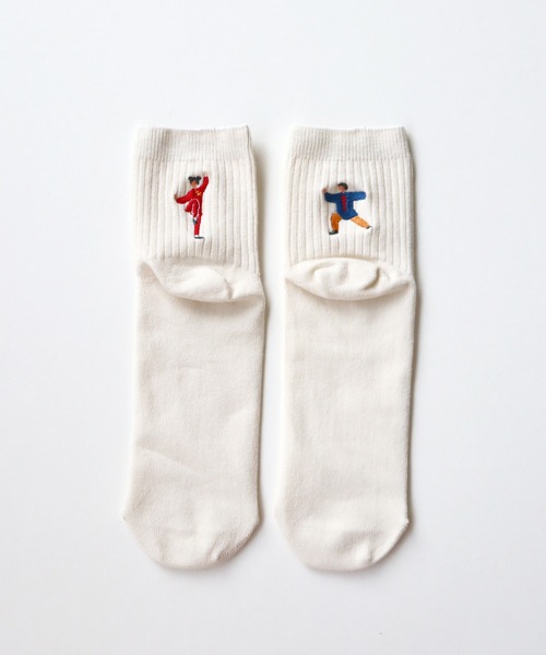 KIVISDOU(キビスドウ)の「カンフー刺繍 ショートソックス2P(ソックス/靴下・レディース・A・S)」の7枚目の写真