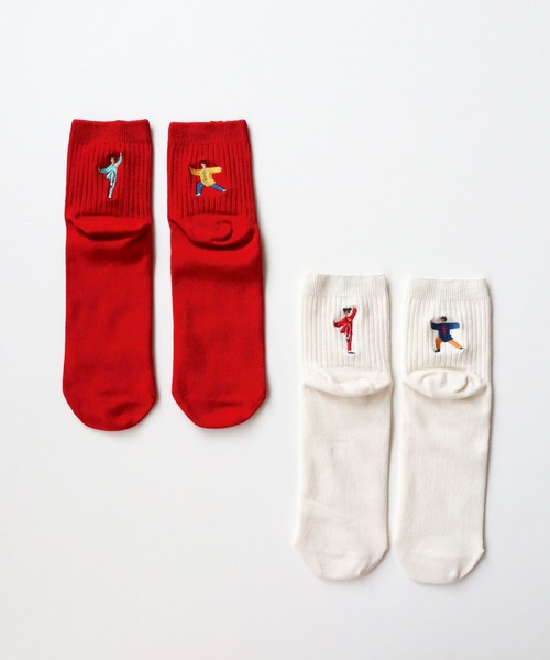 KIVISDOU(キビスドウ)の「カンフー刺繍 ショートソックス2P(ソックス/靴下・レディース・A・S)」の2枚目の写真