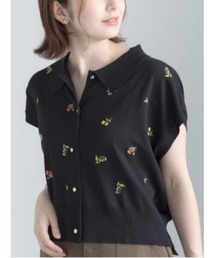 Te chichi（テチチ）の「フラワー刺繍ポロカラーニット（ニット/セーター）」