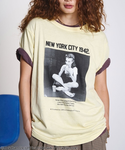ROSE BUD(ローズバッド)の「CREOLME/LIFE PICTURE COLLECTION H/S TEE(Tシャツ/カットソー・レディース・ライトイエロー/ライトパープル/ブラウン・ONE SIZE)」の3枚目の写真