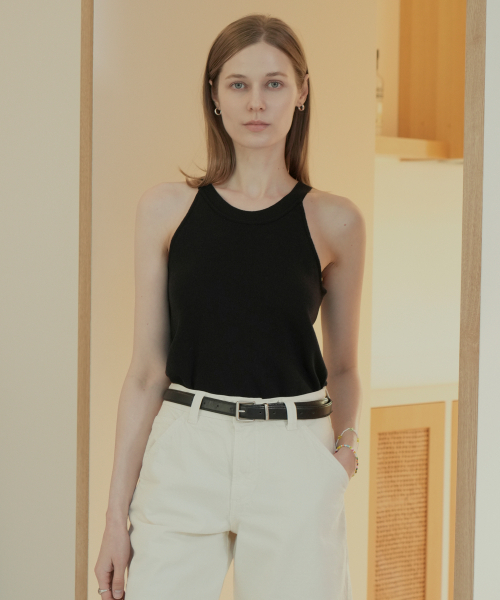VLETI(ブレッティ)の「Summer Linen Blend Deep Armhole Sleeveless (black)(Tシャツ/カットソー・レディース・ブラック・FREE)」の1枚目の写真