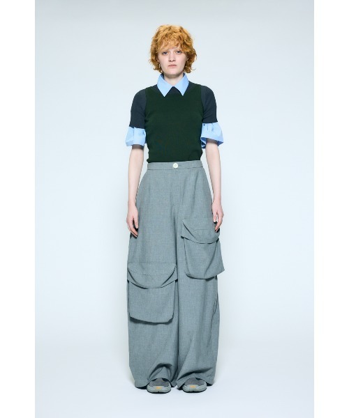 nagonstans(ナゴンスタンス)の「pebble pocket wide pants(カーゴパンツ・レディース・杢グレー・MEDIUM/SMALL)」の4枚目の写真