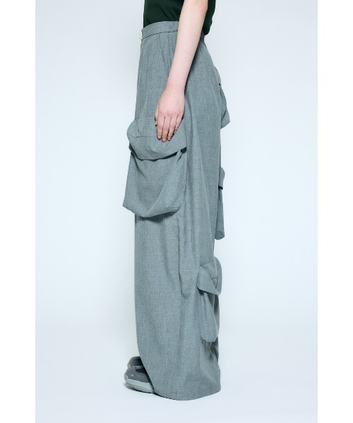 nagonstans(ナゴンスタンス)の「pebble pocket wide pants(カーゴパンツ・レディース・杢グレー・MEDIUM/SMALL)」の8枚目の写真