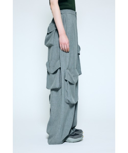 nagonstans(ナゴンスタンス)の「pebble pocket wide pants(カーゴパンツ・レディース・杢グレー・MEDIUM/SMALL)」の10枚目の写真
