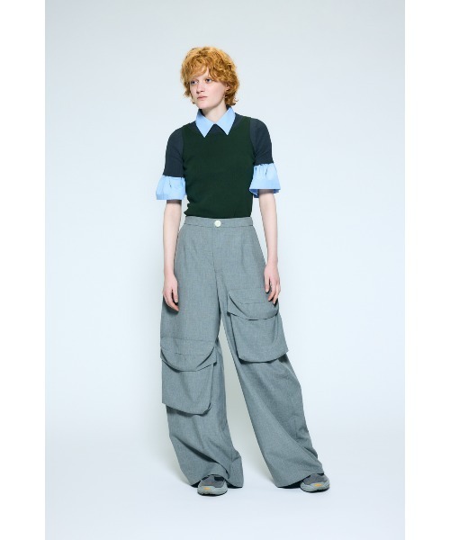 nagonstans(ナゴンスタンス)の「pebble pocket wide pants(カーゴパンツ・レディース・杢グレー・MEDIUM/SMALL)」の3枚目の写真