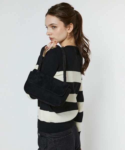 DOUBLE STANDARD CLOTHING(ダブルスタンダードクロージング)の「シープシルキーバッグ(ハンドバッグ・レディース・ブラウン/ブラック・FREE)」の8枚目の写真