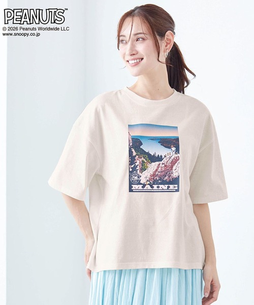 PEANUTS(ピーナッツ)の「機能性Tシャツ「スヌーピー」汗じみ防止加工(Tシャツ/カットソー・レディース・ホワイト/チャコール・SM/L~LL)」の2枚目の写真