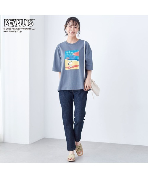 PEANUTS(ピーナッツ)の「機能性Tシャツ「スヌーピー」汗じみ防止加工(Tシャツ/カットソー・レディース・ホワイト/チャコール・SM/L~LL)」の6枚目の写真