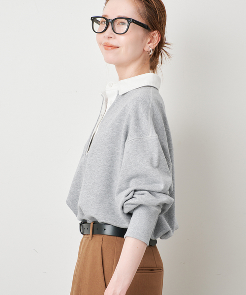 SLOBE IENA(スローブイエナ)の「裏毛ラガープルオーバー(Tシャツ/カットソー・レディース・グレー/ネイビー・FREE)」の10枚目の写真