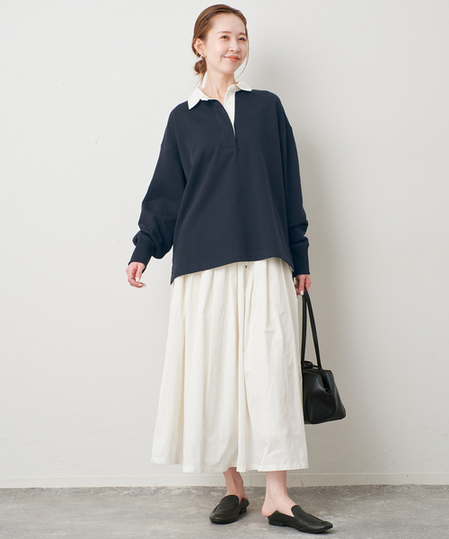 SLOBE IENA(スローブイエナ)の「裏毛ラガープルオーバー(Tシャツ/カットソー・レディース・グレー/ネイビー・FREE)」の12枚目の写真