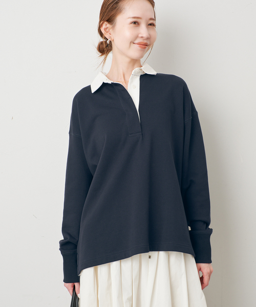 SLOBE IENA(スローブイエナ)の「裏毛ラガープルオーバー(Tシャツ/カットソー・レディース・グレー/ネイビー・FREE)」の16枚目の写真