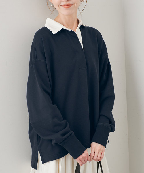 SLOBE IENA(スローブイエナ)の「裏毛ラガープルオーバー(Tシャツ/カットソー・レディース・グレー/ネイビー・FREE)」の17枚目の写真
