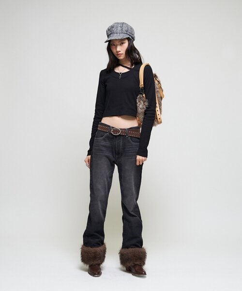 WHO'S WHO gallery(フーズフーギャラリー)の「【WEB限定】レイヤードデザイントップス(Tシャツ/カットソー・レディース・ブラック/パープル/カーキ・FREE)」の10枚目の写真