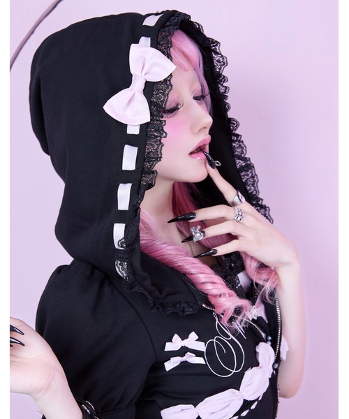 AVENCHUMU(アバンチュウム)の「I'm Angel cake zip foodie one piece(ワンピース・レディース・ブラック×ピンク/ピンク/ブラック・XS/FREE)」の18枚目の写真