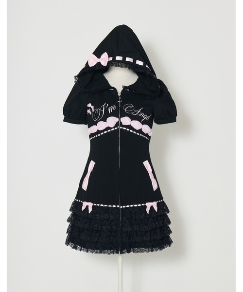 AVENCHUMU(アバンチュウム)の「I'm Angel cake zip foodie one piece(ワンピース・レディース・ブラック×ピンク/ピンク/ブラック・XS/FREE)」の6枚目の写真
