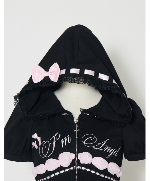 AVENCHUMU(アバンチュウム)の「I'm Angel cake zip foodie one piece(ワンピース・レディース・ブラック×ピンク/ピンク/ブラック・XS/FREE)」の7枚目の写真