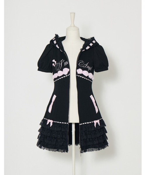 AVENCHUMU(アバンチュウム)の「I'm Angel cake zip foodie one piece(ワンピース・レディース・ブラック×ピンク/ピンク/ブラック・XS/FREE)」の12枚目の写真