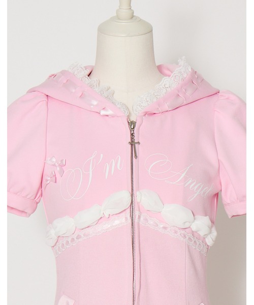 AVENCHUMU(アバンチュウム)の「I'm Angel cake zip foodie one piece(ワンピース・レディース・ブラック×ピンク/ピンク/ブラック・XS/FREE)」の11枚目の写真