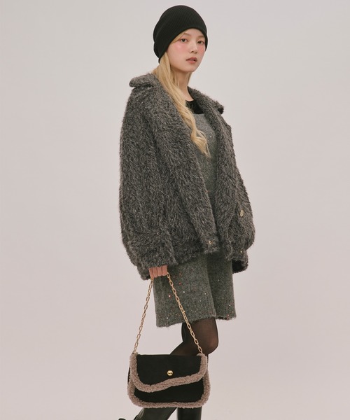 loin nuit(ロワンニュイ)の「boa hand bag / ボアハンドバッグ(ハンドバッグ・レディース・ブラウン/ブラック・FREE)」の16枚目の写真