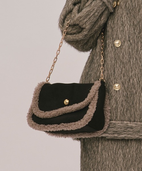 loin nuit(ロワンニュイ)の「boa hand bag / ボアハンドバッグ(ハンドバッグ・レディース・ブラウン/ブラック・FREE)」の7枚目の写真