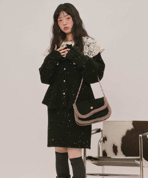 loin nuit(ロワンニュイ)の「boa hand bag / ボアハンドバッグ(ハンドバッグ・レディース・ブラウン/ブラック・FREE)」の10枚目の写真