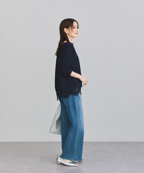 Green Parks(グリーンパークス)の「バックスリットレースプルオーバー(Tシャツ/カットソー・レディース・ブラック/ベージュ/ネイビー/ホワイト系その他2・FREE)」の7枚目の写真