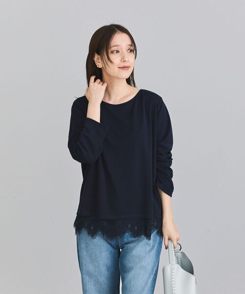 Green Parks(グリーンパークス)の「バックスリットレースプルオーバー(Tシャツ/カットソー・レディース・ブラック/ベージュ/ネイビー/ホワイト系その他2・FREE)」の9枚目の写真