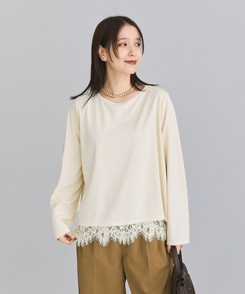 Green Parks(グリーンパークス)の「バックスリットレースプルオーバー(Tシャツ/カットソー・レディース・ブラック/ベージュ/ネイビー/ホワイト系その他2・FREE)」の17枚目の写真