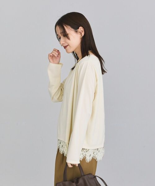Green Parks(グリーンパークス)の「バックスリットレースプルオーバー(Tシャツ/カットソー・レディース・ブラック/ベージュ/ネイビー/ホワイト系その他2・FREE)」の18枚目の写真