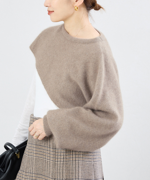 enrica（エンリカ）の「enrica/エンリカ LAYERED KNIT ニット KNIT296（ニット/セーター・レディース・ウッド/チャコールグレー・FREE）」の2枚目の写真