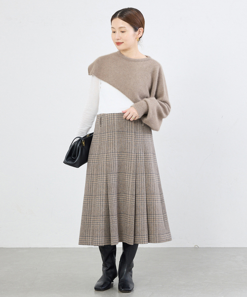enrica（エンリカ）の「enrica/エンリカ LAYERED KNIT ニット KNIT296（ニット/セーター・レディース・ウッド/チャコールグレー・FREE）」の4枚目の写真