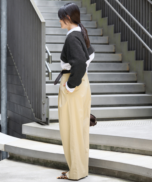 enrica（エンリカ）の「enrica/エンリカ LAYERED KNIT ニット KNIT296（ニット/セーター・レディース・ウッド/チャコールグレー・FREE）」の9枚目の写真