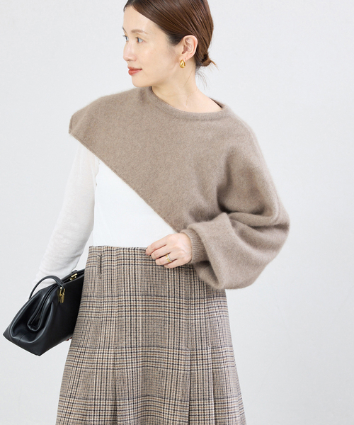 enrica（エンリカ）の「enrica/エンリカ LAYERED KNIT ニット KNIT296（ニット/セーター・レディース・ウッド/チャコールグレー・FREE）」の12枚目の写真