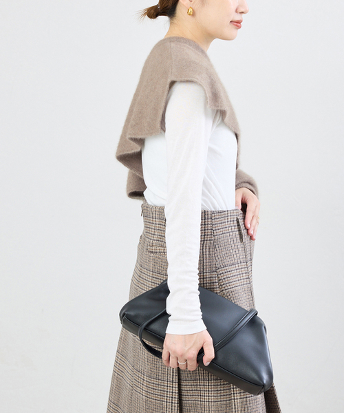 enrica（エンリカ）の「enrica/エンリカ LAYERED KNIT ニット KNIT296（ニット/セーター・レディース・ウッド/チャコールグレー・FREE）」の14枚目の写真