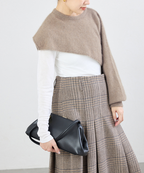 enrica（エンリカ）の「enrica/エンリカ LAYERED KNIT ニット KNIT296（ニット/セーター・レディース・ウッド/チャコールグレー・FREE）」の15枚目の写真