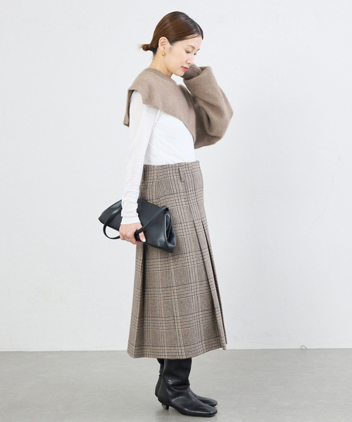 enrica（エンリカ）の「enrica/エンリカ LAYERED KNIT ニット KNIT296（ニット/セーター・レディース・ウッド/チャコールグレー・FREE）」の18枚目の写真