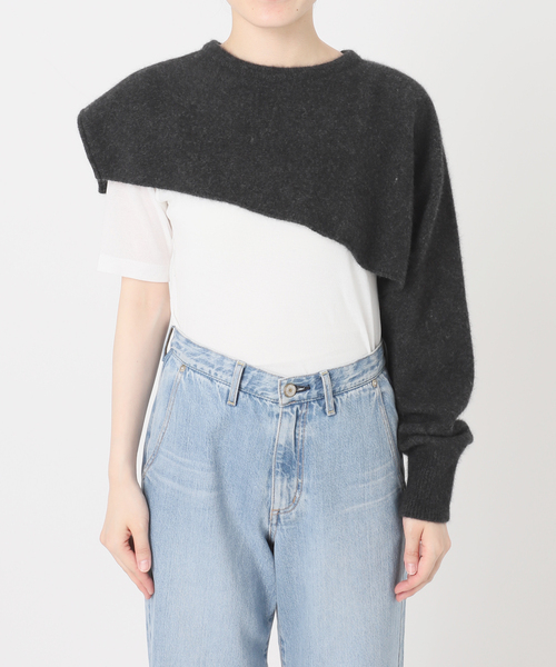 enrica（エンリカ）の「enrica/エンリカ LAYERED KNIT ニット KNIT296（ニット/セーター・レディース・ウッド/チャコールグレー・FREE）」の19枚目の写真