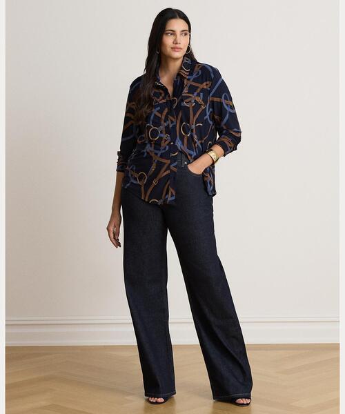 LAUREN RALPH LAUREN(ローレン ラルフ ローレン)の「ベルティングプリント ストレッチ ジャージー シャツ(シャツ/ブラウス・レディース・ネイビー系1・L/XS/S/M)」の7枚目の写真