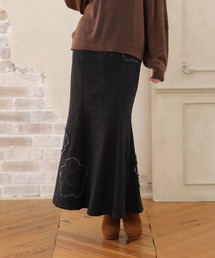 デイジーパッチデニムマーメイド スカート