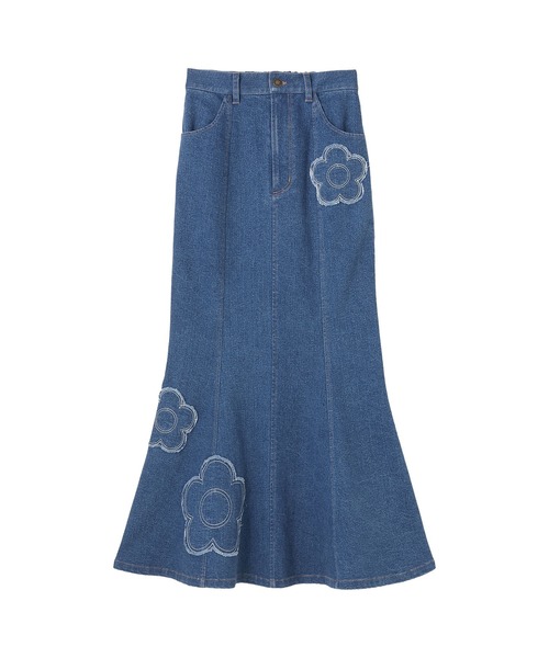 MARY QUANT(マリークワント)の「デイジーパッチデニムマーメイド スカート(デニムスカート・レディース・ブラック/ブルー・M)」の11枚目の写真