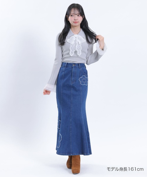 MARY QUANT(マリークワント)の「デイジーパッチデニムマーメイド スカート(デニムスカート・レディース・ブラック/ブルー・M)」の16枚目の写真
