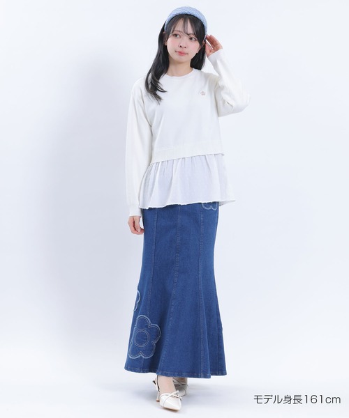 MARY QUANT(マリークワント)の「デイジーパッチデニムマーメイド スカート(デニムスカート・レディース・ブラック/ブルー・M)」の18枚目の写真