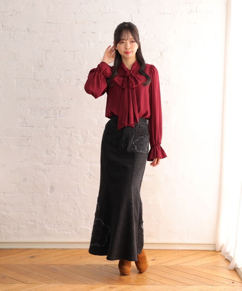 MARY QUANT(マリークワント)の「デイジーパッチデニムマーメイド スカート(デニムスカート・レディース・ブラック/ブルー・M)」の10枚目の写真