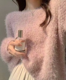 ふわふわシャギー オフショルルーズニットプルオーバー