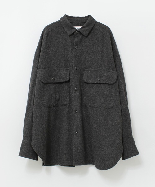 RNA-N(アールエヌエーエヌ)の「B2994 Wカシミヤツイードシャツ(シャツ/ブラウス・レディース・チャコール/トップグレー/グレー・FREE)」の3枚目の写真